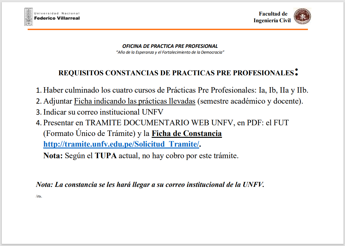 Constancia de Practicas Pre Profesionales 2026